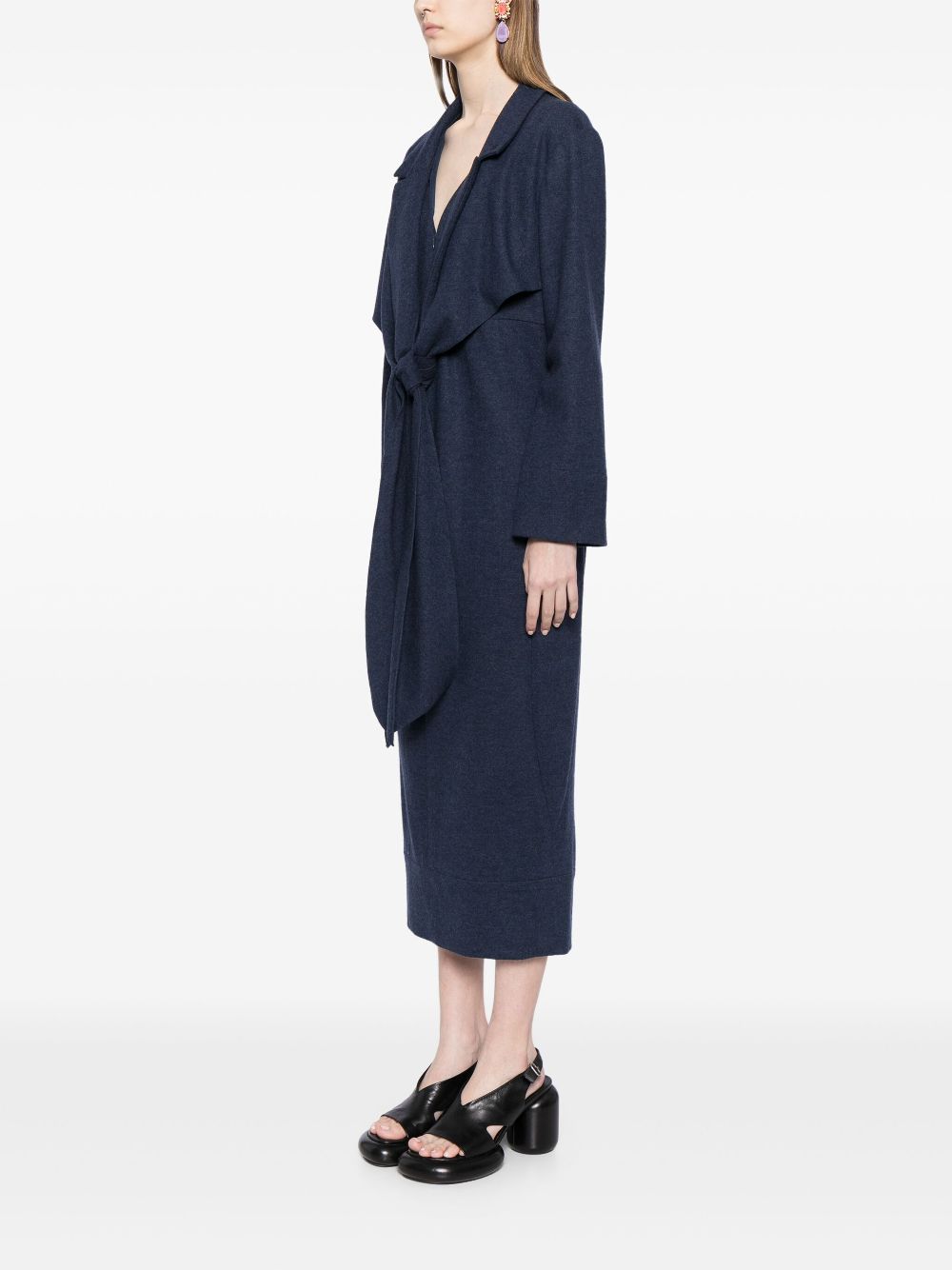 CHANEL 1998 draped wool midi dress Women