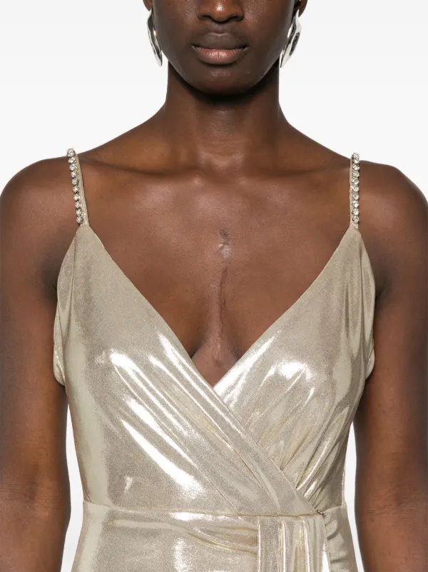Nissa Metallic Ruched Minidress - Gold Nissa Metallic Ruched Minidress - Gold