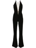 NISSA plunging V-neck jumpsuit - Black