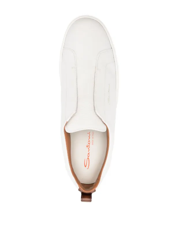 Santoni logo-print Leather Sneakers | Neutrals | FARFETCH