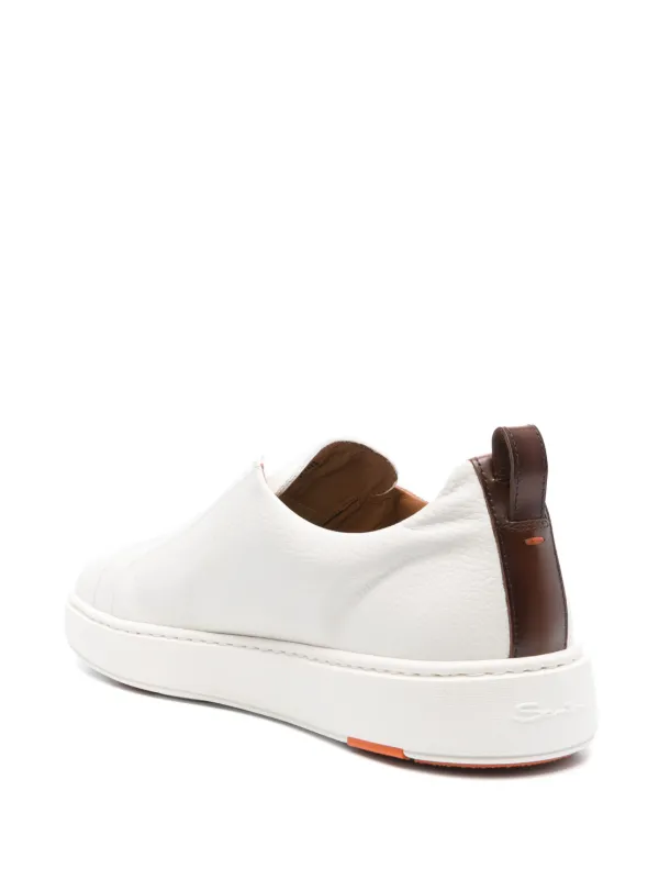 Santoni logo-print Leather Sneakers | Neutrals | FARFETCH