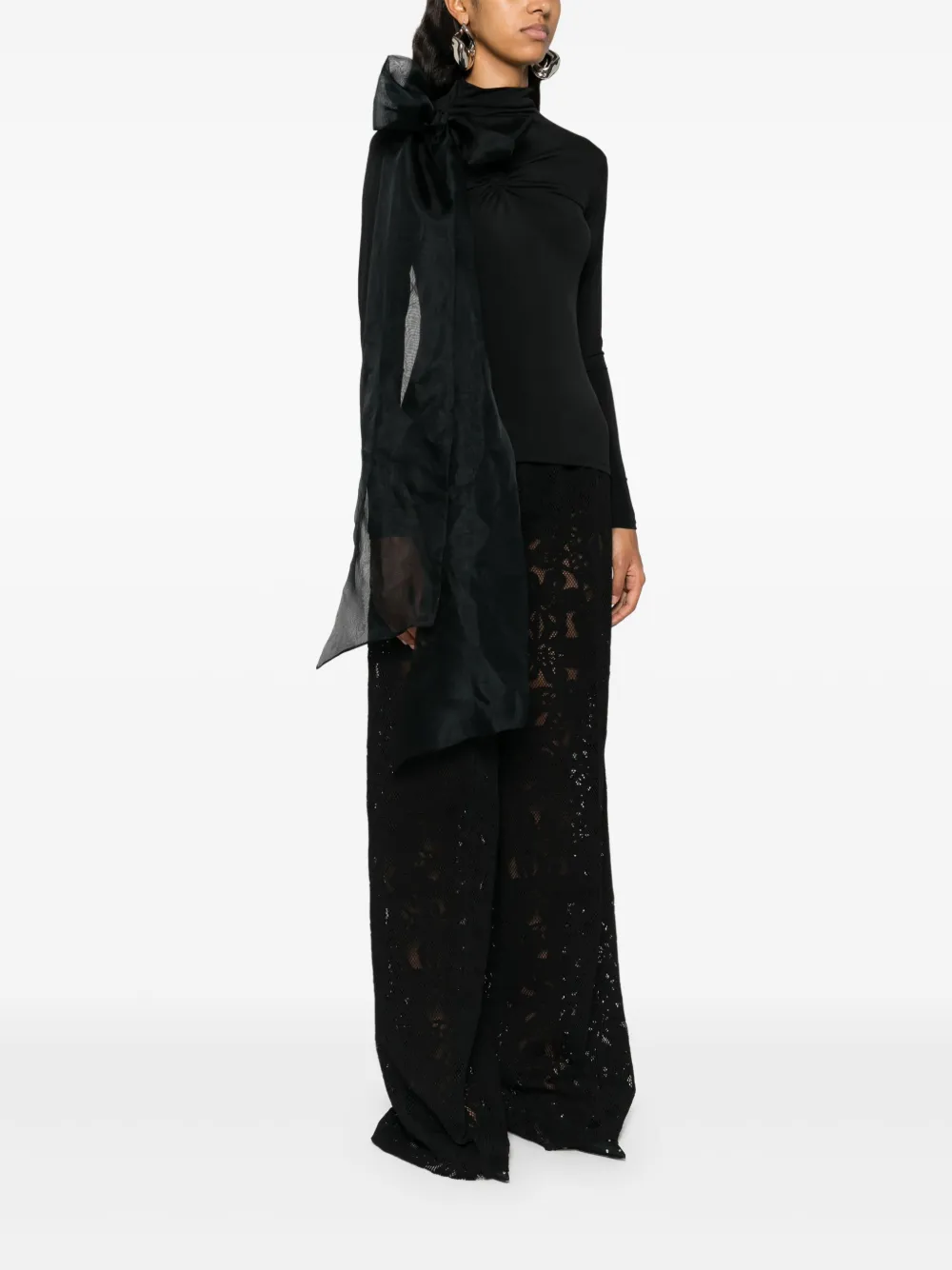 Atu Body Couture Shirt met strikdetail Zwart