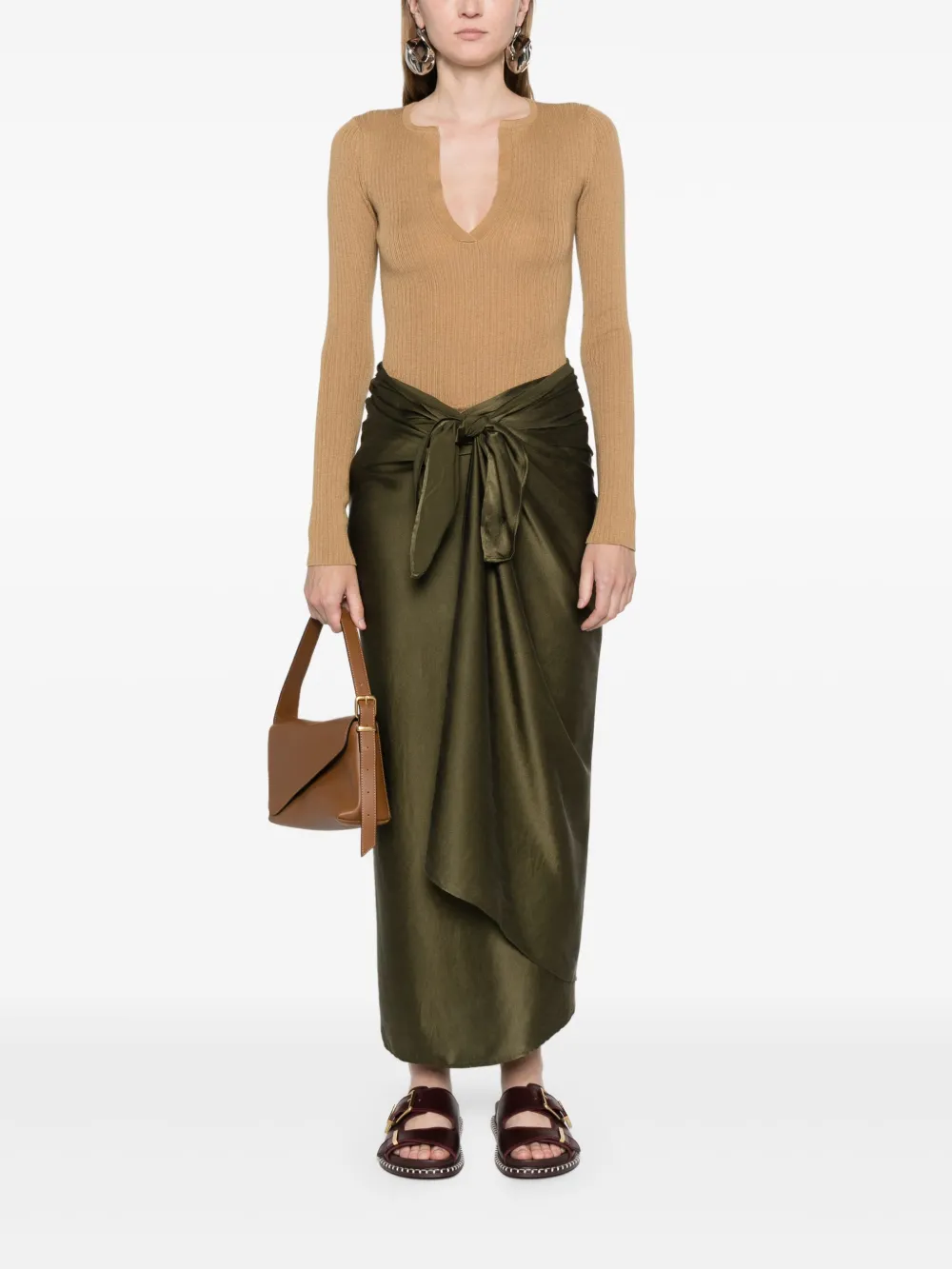 Max Mara Geribbelde top - Beige