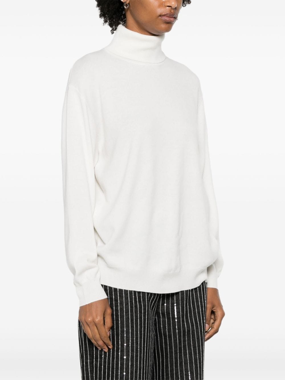 Shop Brunello Cucinelli Monili-detail Cashmere Jumper In White