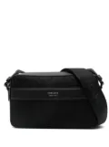 Ferragamo Gancini-jacquard leather messenger bag - Black