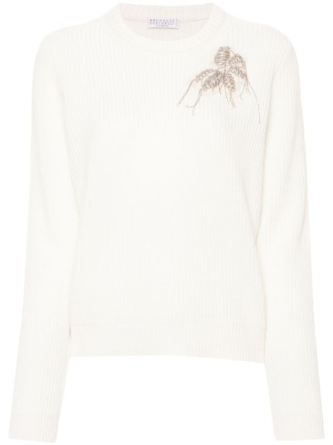 Brunello Cucinelli Monili chain-detail cashmere jumper Women