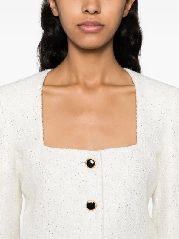ジャケット ALESSANDRA RICH FW23 TWEED JACKET (FAB3448_F40831866) ALESSANDRA RICH Cropped sequin-embellished tweed jacket