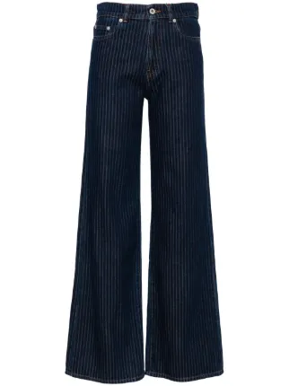 Kenzo Ayame Striped straight-leg Jeans | Blue | FARFETCH