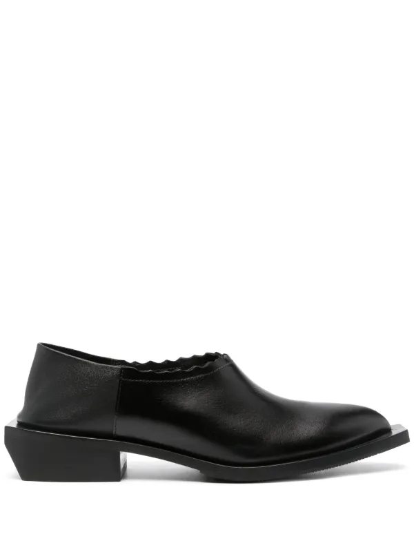 Moschino 40mm Cuban Heel Loafers in Black