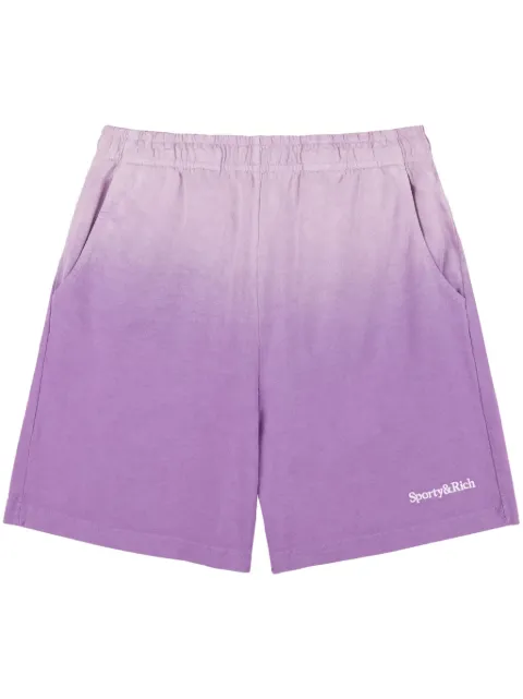 Sporty & Rich gradient-effect cotton track shorts