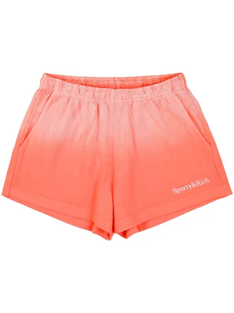 Sporty & Rich Serif Logo Disco Shorts - Dip Dye