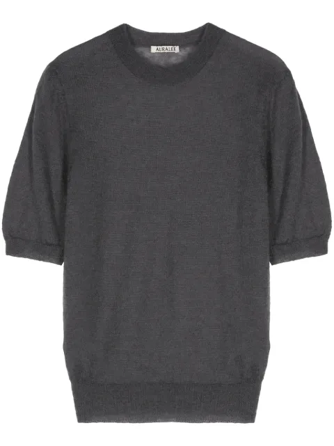 Auralee short-sleeve mohair blend jumper