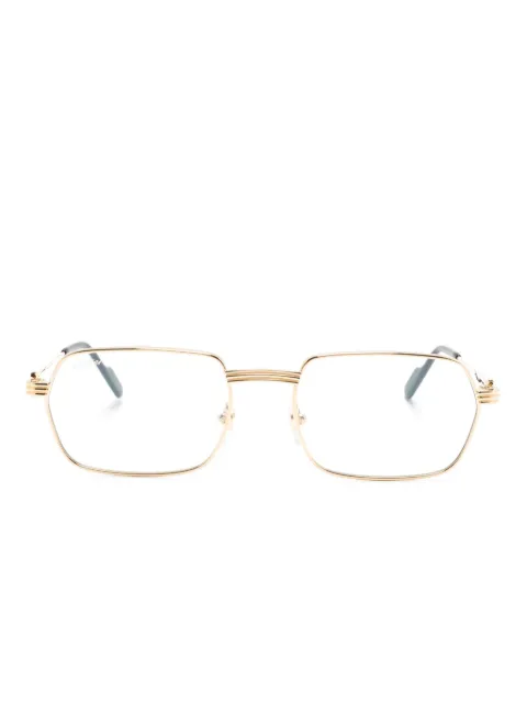 Cartier Eyewear ribbed rectangle-frame glasses