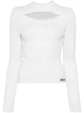 MSGM cut out knitted top - White