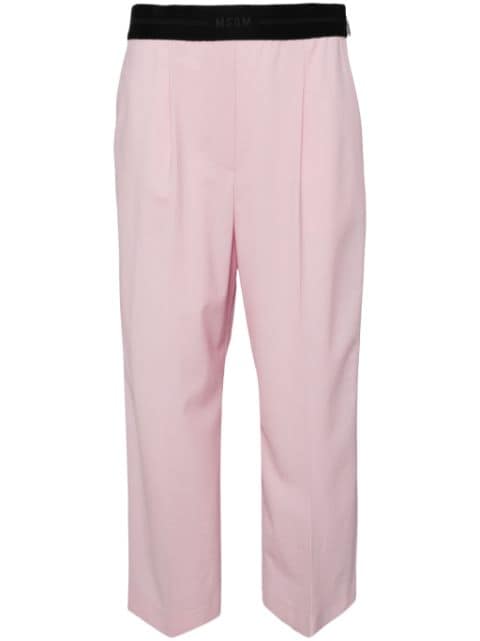 MSGM logo-waistband wide-leg trousers