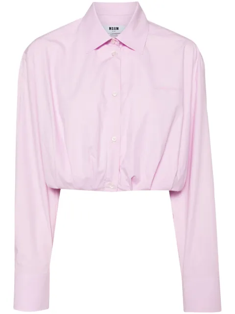 MSGM embroidered cropped shirt
