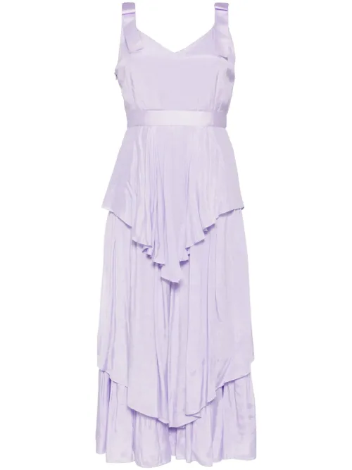 Robe en popeline à volants superposés - Saiid Kobeisy - Modalova
