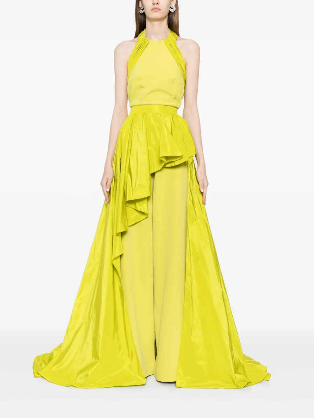 Saiid Kobeisy detachable overskirt sleeveless jumpsuit - Groen