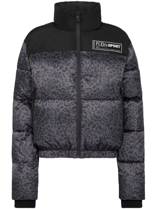 Plein Sport leopard-print Puffer Jacket Black FARFETCH BH