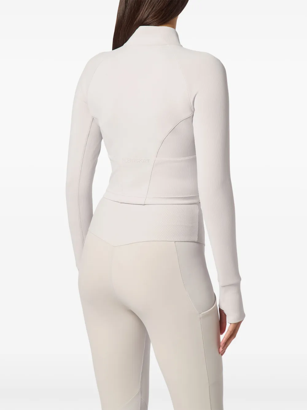 Plein Sport Cropped performance sweater met rits Grijs
