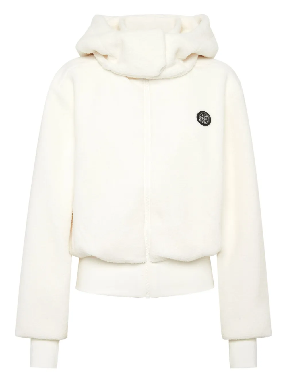 Plein Sport logo-plaque hoodie - ホワイト Plein Sport logo-plaque hoodie - ホワイト