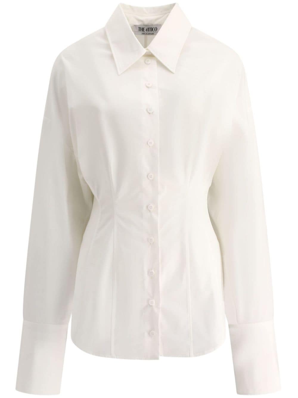 Attico Fitted Waistline Classic Collar Shirt In White