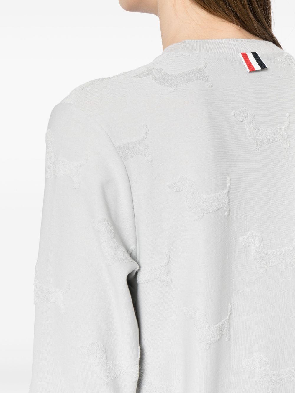 Thom Browne Hector T-shirt van badstof met jacquard Grijs