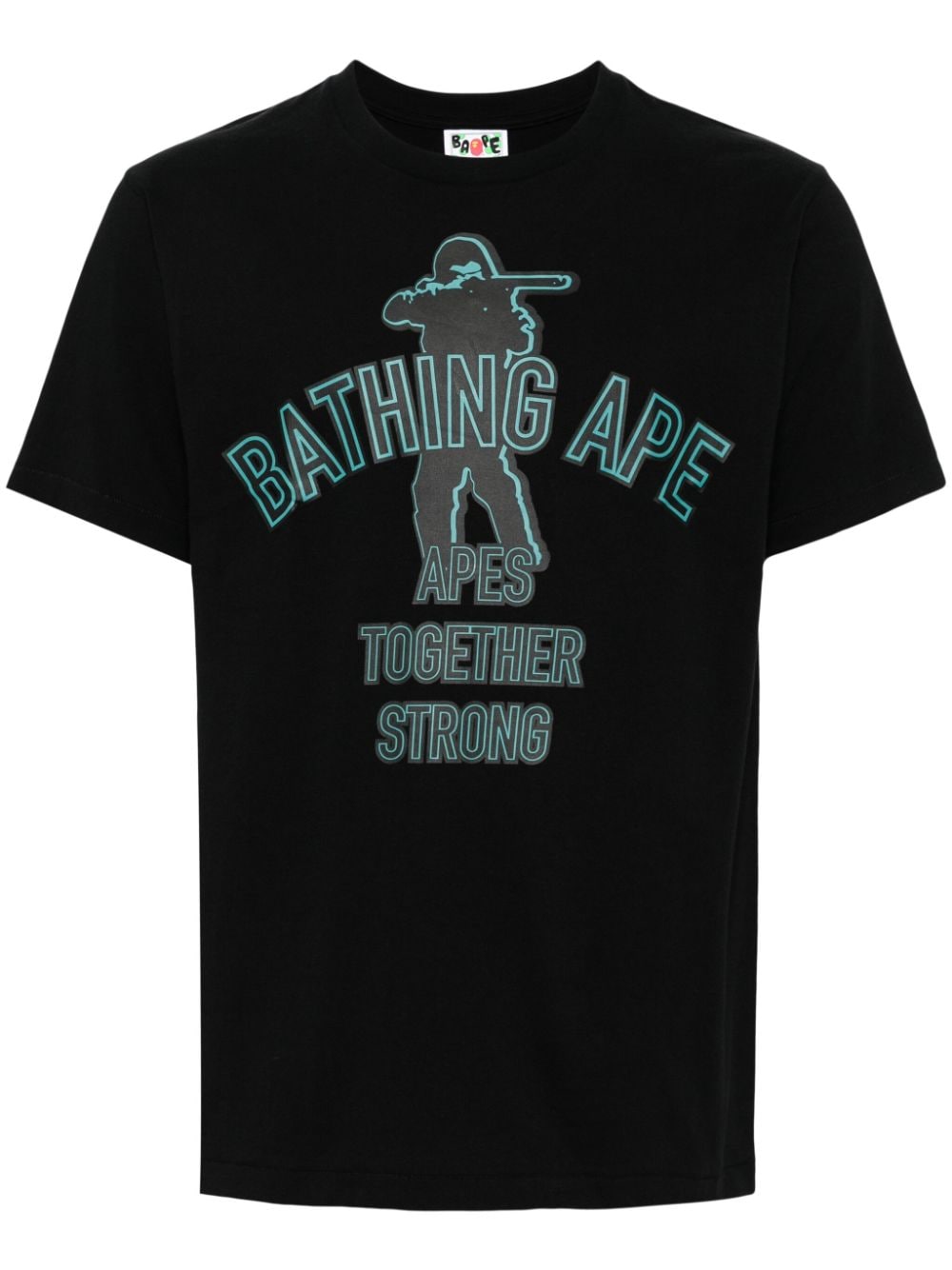 Shop A Bathing Ape Logo-print Cotton T-shirt In Black