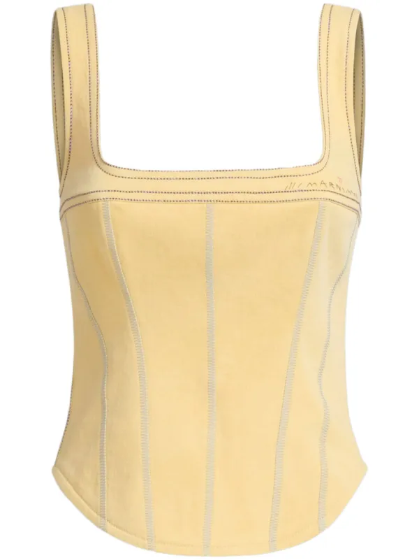 yellow corset top