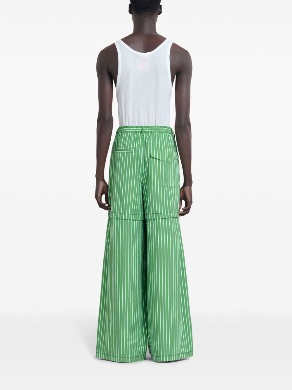 Marni striped wide-leg cotton trousers Men