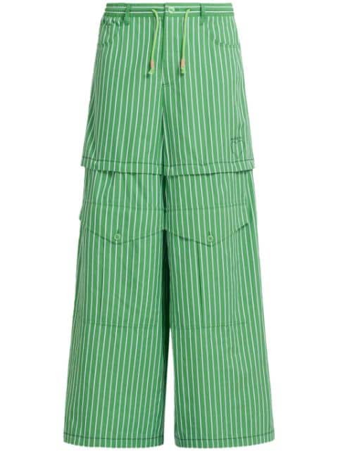 Marni striped wide-leg cotton trousers
