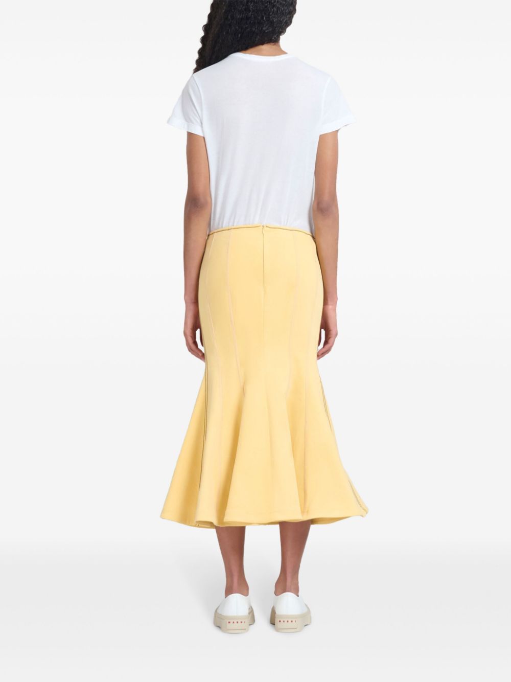 Affordable Marni logo-embroidered flared-hem midi skirt Women