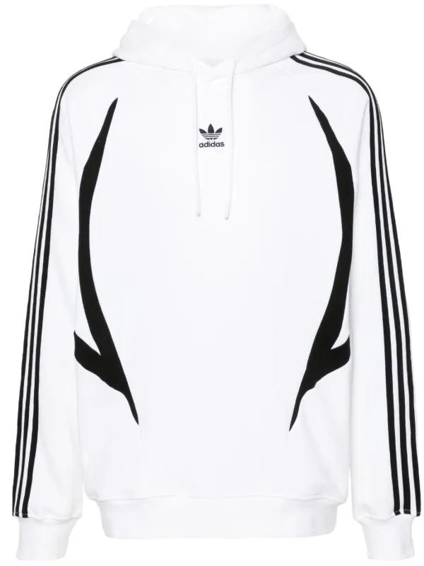 Adidas Archive 3 Stripes Logo Hoodie White FARFETCH HK