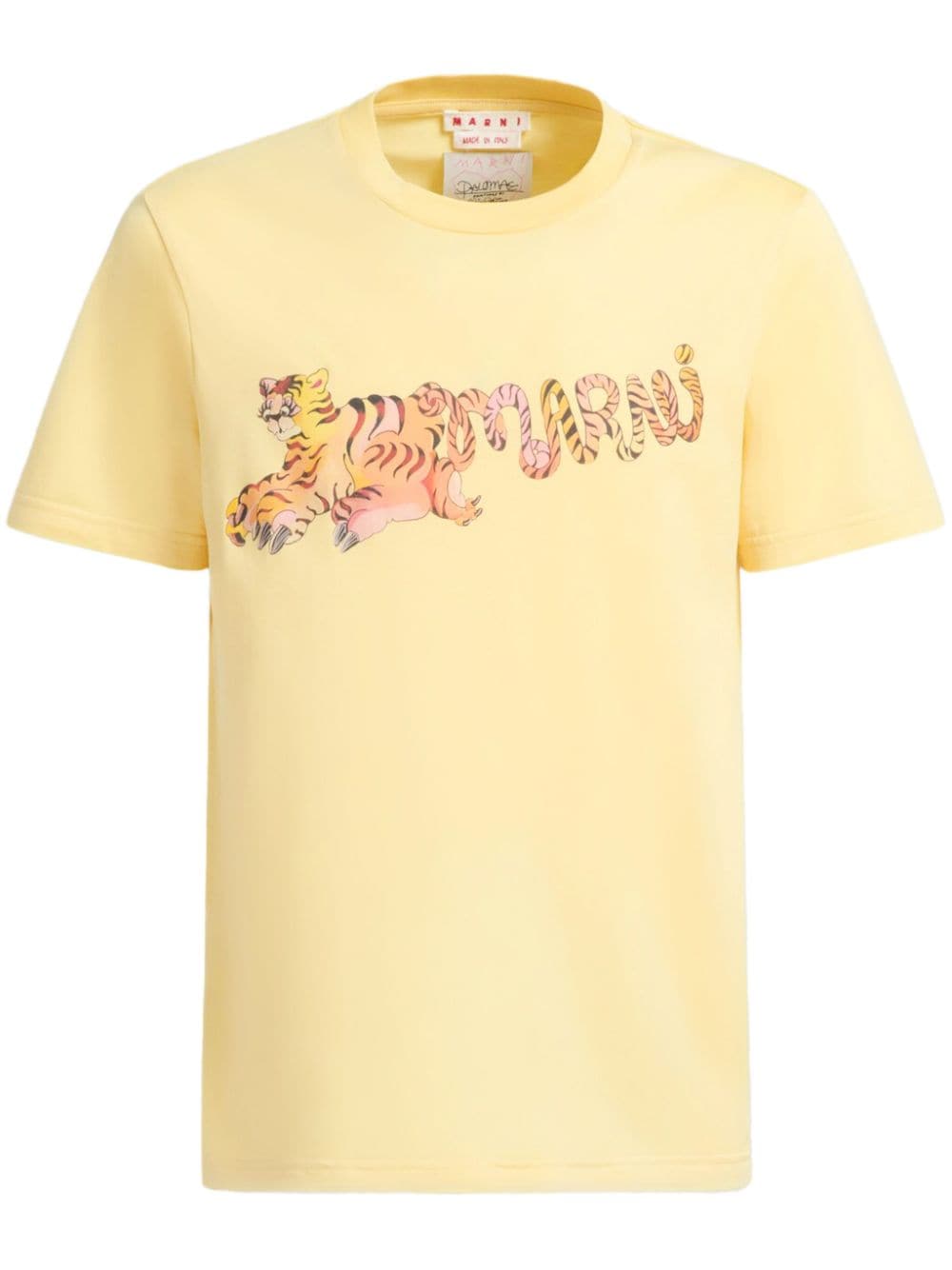 Marni logo-print cotton T-shirt - Giallo