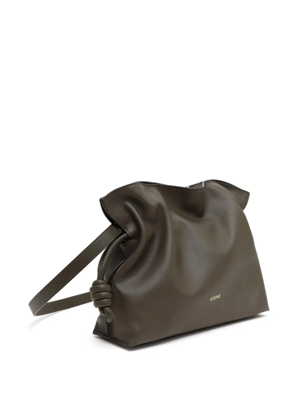 LOEWE Flamenco leren clutch Groen