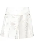 Almaz pleated satin skirt - White