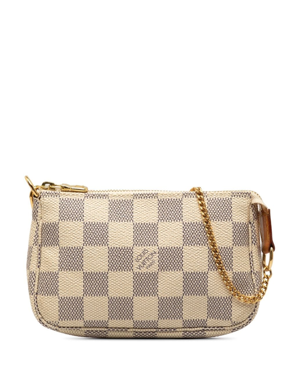 Pre-owned Louis Vuitton 2007 Damier Azur Mini Pochette Accessoires Shoulder Bag In White