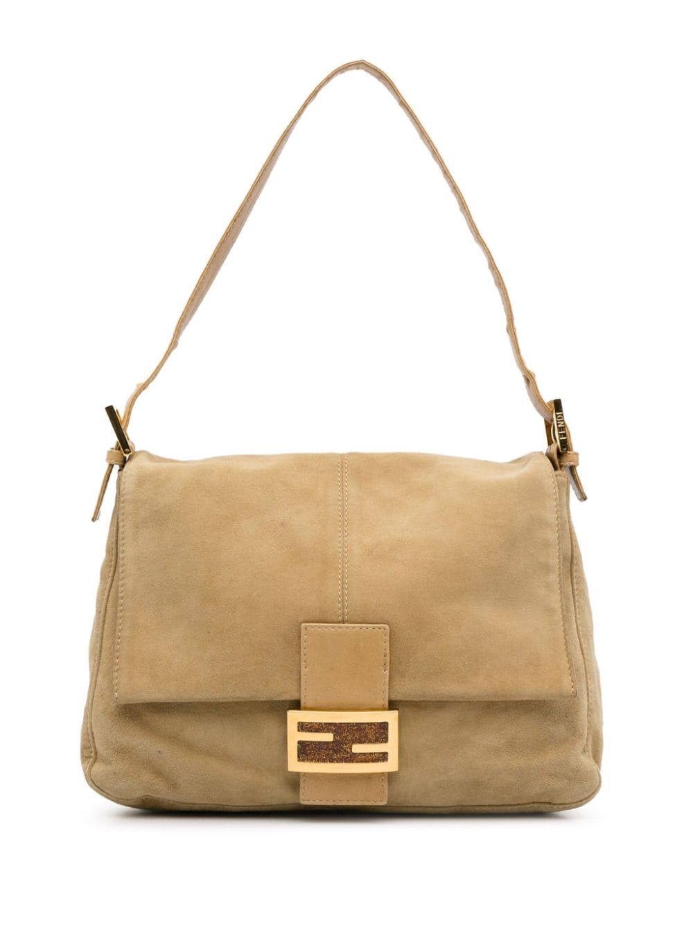 Pre-owned Fendi 2000-2010 Suede Mamma Forever Shoulder Bag In Brown
