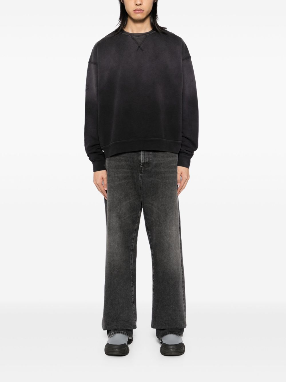 Shop Alyx Garment Dyed Crew Neck Sweatshirt In 灰色