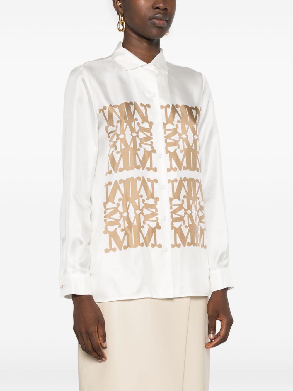 Affordable Max Mara logo-print silk shirt Women