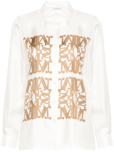 Max Mara logo-print silk shirt Women