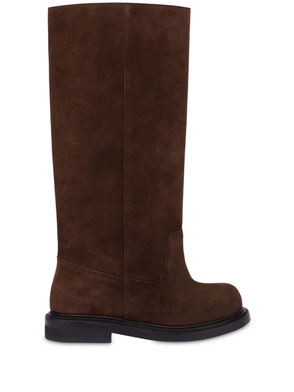 Moschino Olivia Knee-high Suede Boots in Brown