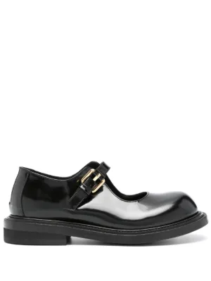 FENDI モノグラム レザーローファー | ブラック | FARFETCH JP
