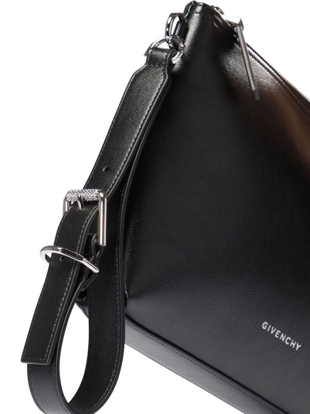 Shop Givenchy Voyou Leather Clutch Bag In Black