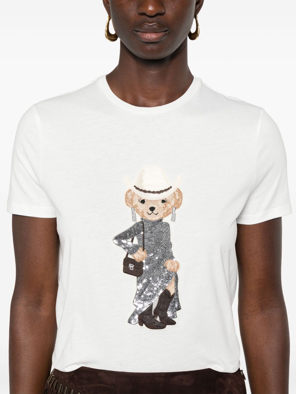 Ralph Lauren Collection Polo Bear-embroidered cotton T-shirt Women