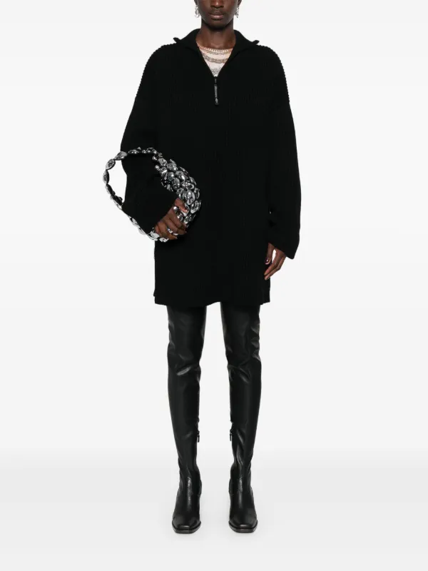 Balenciaga logo-appliqué Ribbed Jumper | Black | FARFETCH