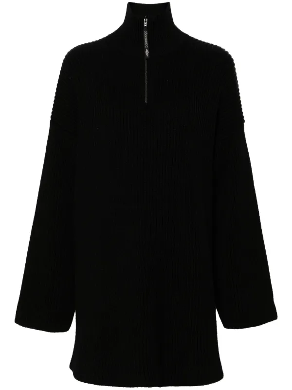 Balenciaga Logo-appliqué Ribbed Jumper in Black