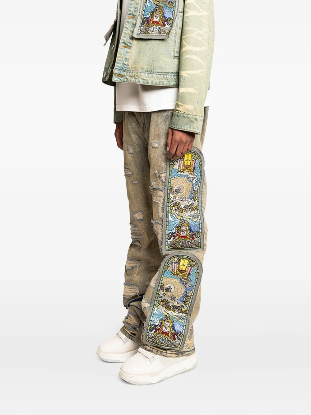 Who Decides War Gerafelde jeans Beige