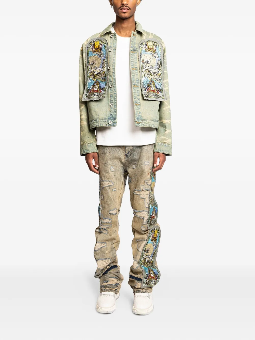 Who Decides War Gerafelde jeans - Beige