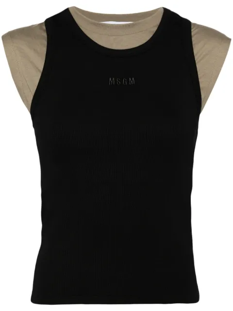MSGM embroidered layered tank top